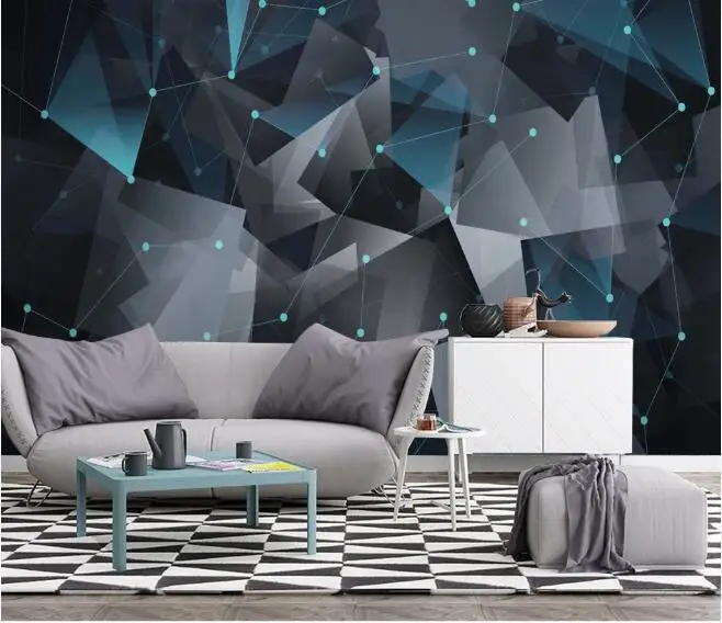 3d обои на заказ абстрактные многоугольные линии росписи для украшения гостиной
