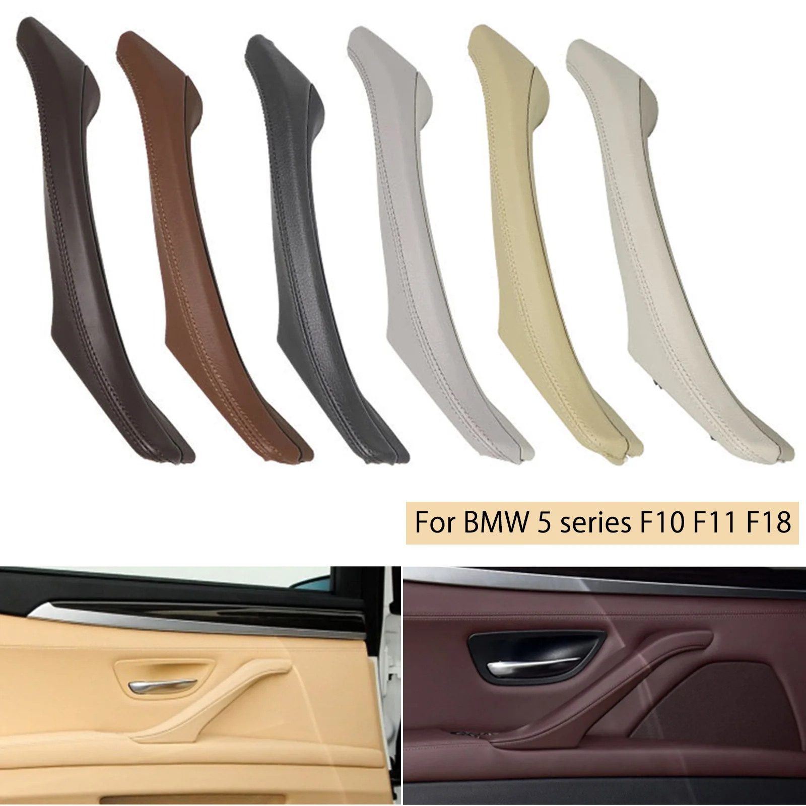 

Car Interior Passenger Door Panel Pull Trim Cover Leather Pull Handles Assembly For BMW 5 Series F10 F11 F18 520i 525i 528i 530i