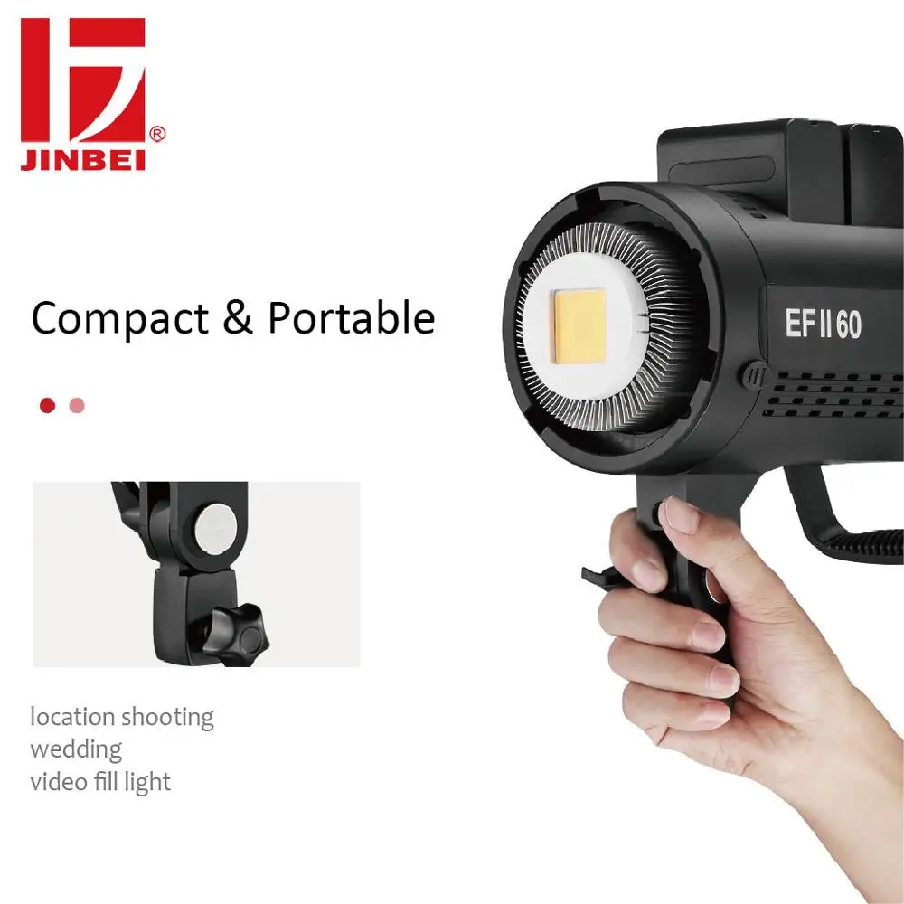 Светодиодный светильник JINBEI для фото и видеосъемки 60 Вт переменный ток 5500K CRI 95