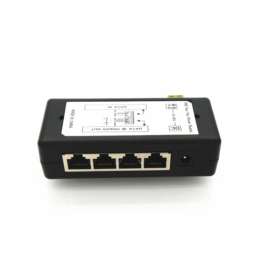 PoE адаптер питания ESCAM 4 порта 8 портов Ethernet блок контактов 5(+)/7 8(-) вход DC12V-DC48V для