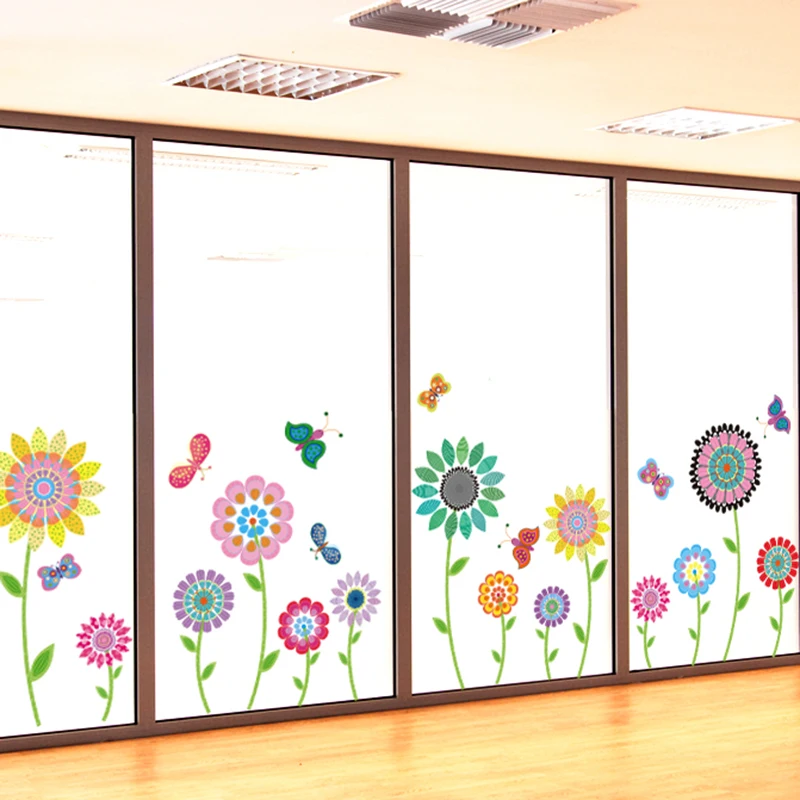 [SHIJUEHEZI] цветные наклейки на стену с рисунками цветов из ПВХ материал DIY настенные