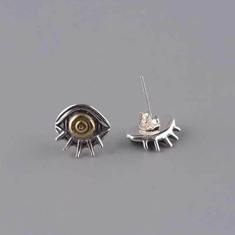 

FNJ Eye Earrings 925 Silver Original Pure S925 Sterling Silver Stud Earring for Women Jewelry