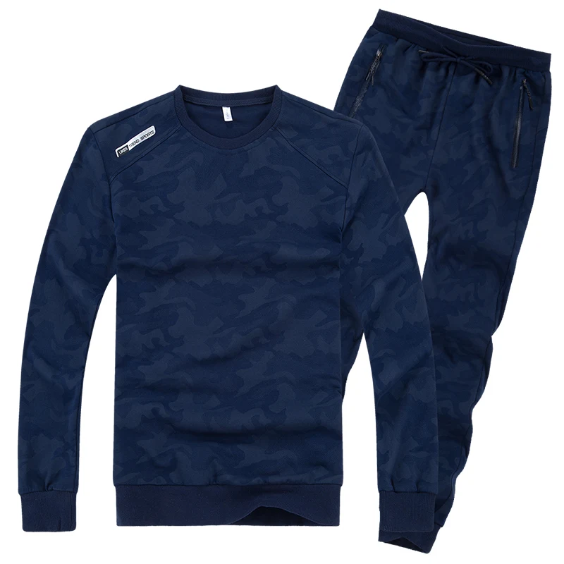 Мужской свободный стильный спортивный костюм камуфляжный из 95% хлопка для улицы