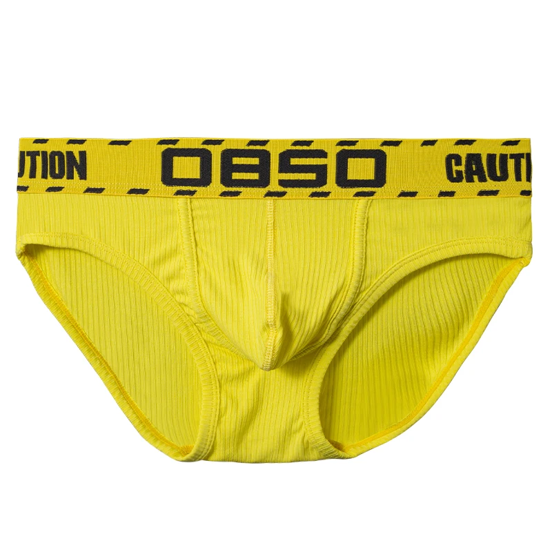 

BS Cotton Gay Men Underwear Sexy Cuecas Ropa Interior Slip Hombre bikini New Style Belt 2021 Hot M-2XL YELLOW