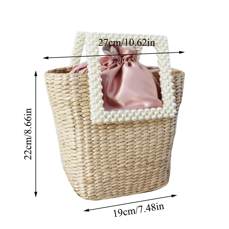 Летняя новая жемчужная ручная Плетеная соломенная сумка натуральная плетеная