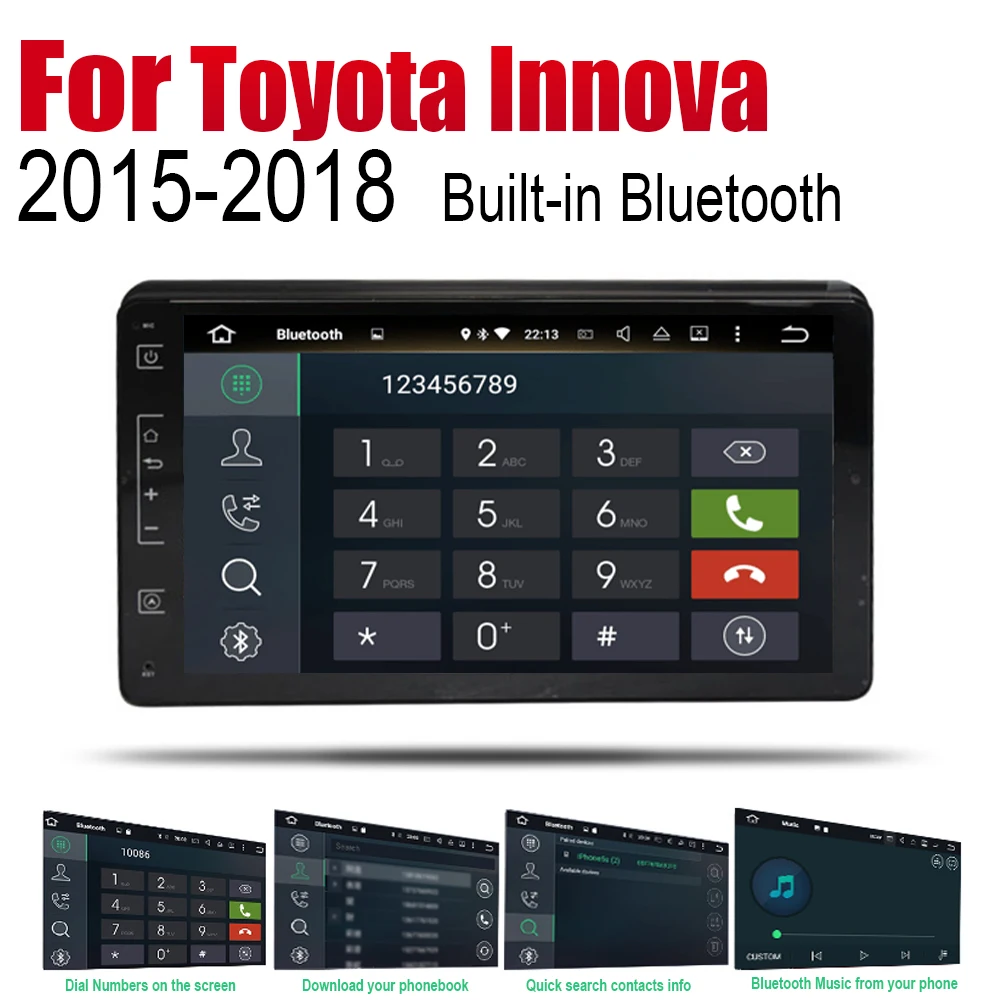 Для Toyota Innova 2015 2016 2017 2018 Авто плеер GPS навигация автомобиля Android мультимедийная
