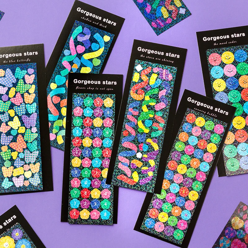 

8 видов конструкций Инс стиль великолепный Звездный язык серия Творческий Руководство DIY декоративный коллаж материал Простой стикер