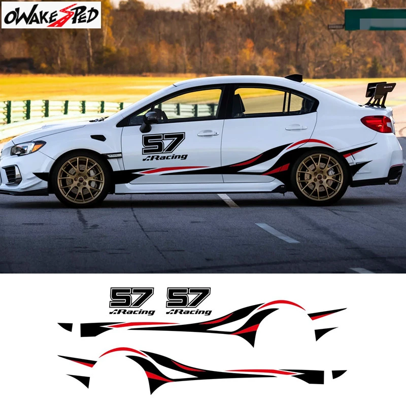 

Car Door Both Side Decor Sticker For SUBARU WRX STI Auto Sport Stripes Styling Body Vinyl Decals Exterior DIY Accessories