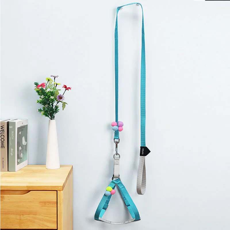 

Новинка 2021, поводок для домашних животных, веревка для собак, помпоны, поводок для кошек, поводок для кошек, ожерелье, кожаный ошейник