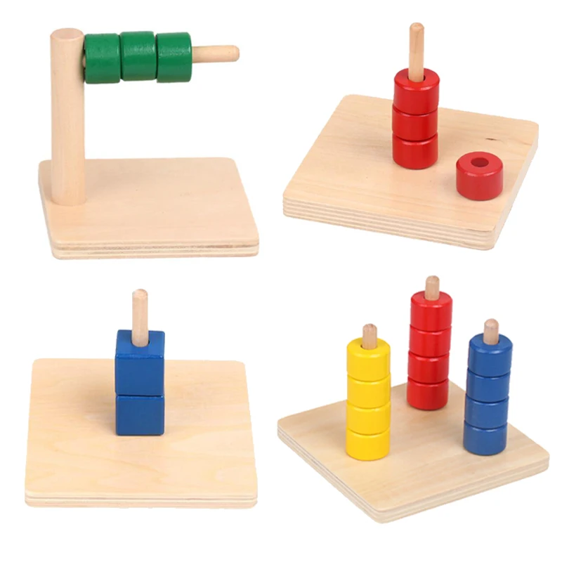 

Discs On Horizontal Dowel Montessori Educational Wooden Toys for Kids Learning Speelgoed Voor Kinderen Jouet Enfant 3 4 5 6 Ans