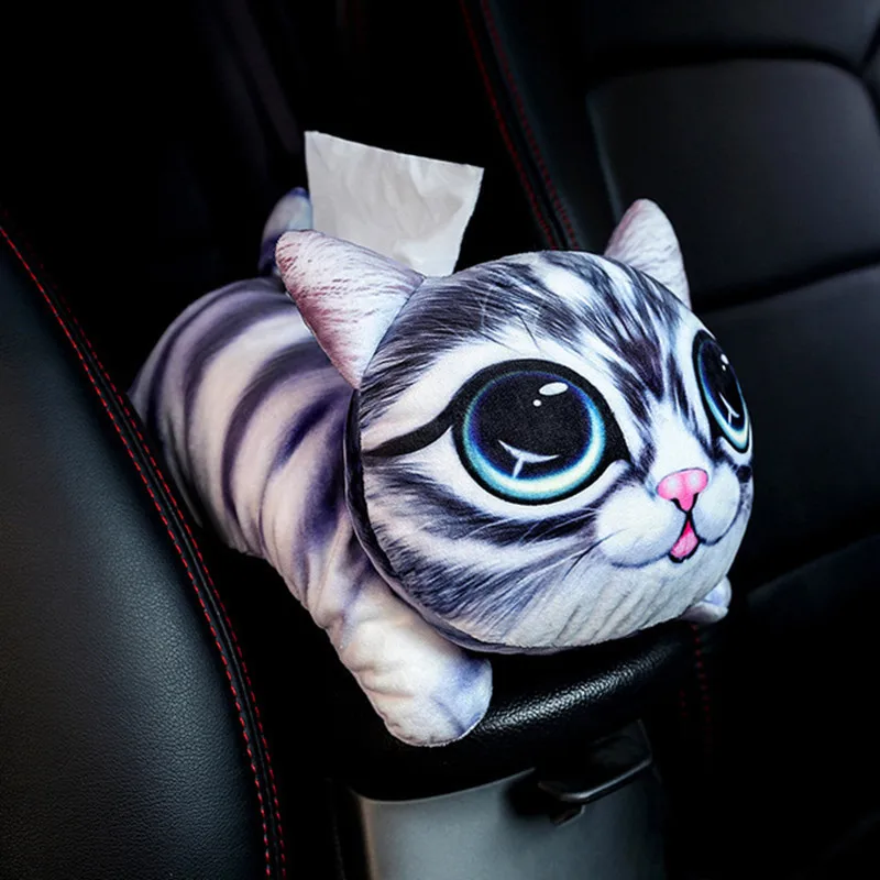 005 Высокое качество, коробка для салфеток в машину, милая мультяшная бумажная коробка, короткий плюшевый держатель для салфеток в машину, бумажный держатель, автомобильный подлокотник, коробка для салфеток - Название цвета: 005