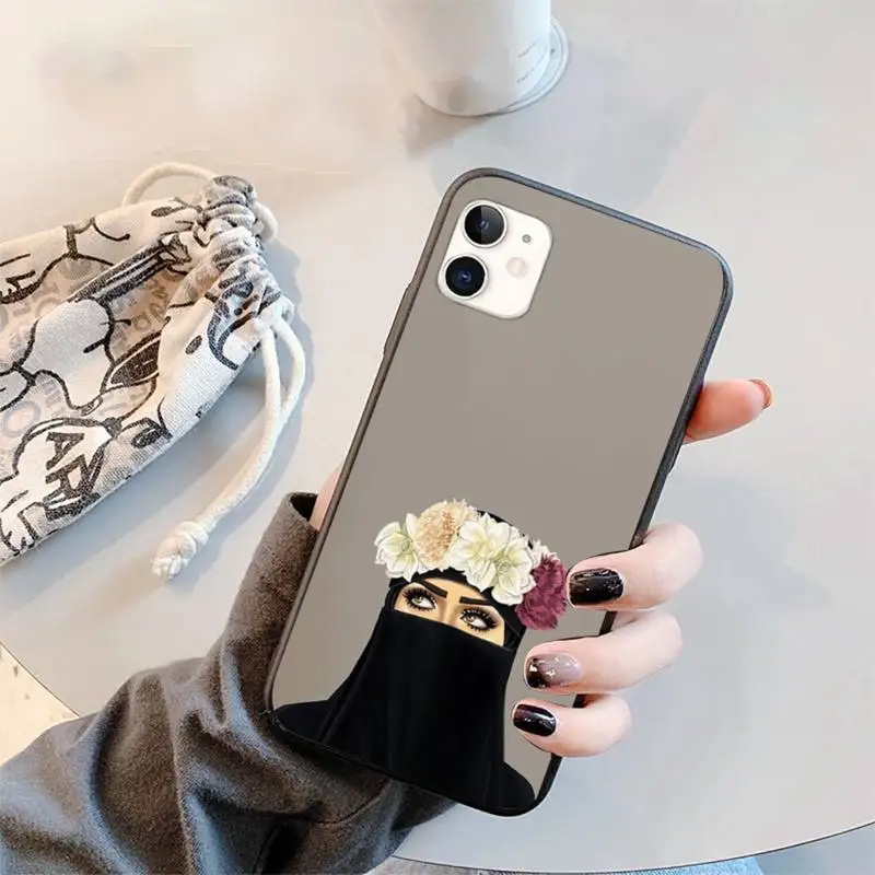 

Muslim Islamic Gril Eyes Arabic Hijab Girl Phone Case for iPhone 11 12 mini pro XS MAX 8 7 6 6S Plus X 5S SE 2020 XR