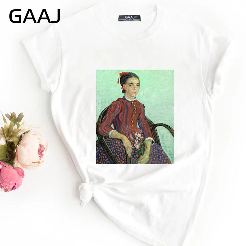 GAAJ "Van Gogh Van Goghing Van Gone", Футболка для женщин, женские футболки, одноцветная Футболка с принтом размера плюс, дизайнерская футболка для влюбленных 8YCDH