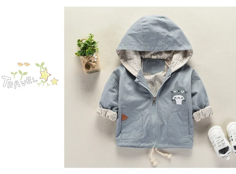 Baby Girl Child Clothing Windbreaker Jacket for A Girls Clothes Newborns Babies Outfits Hooded Outerwear Spring Kid Cartoon Coat