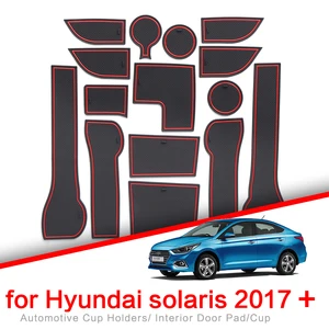 Противоскользящие коврики для подстаканников для ворот, для Hyundai Solaris 2017-2019, 2th, аксессуары, нескользящая дверная накладка