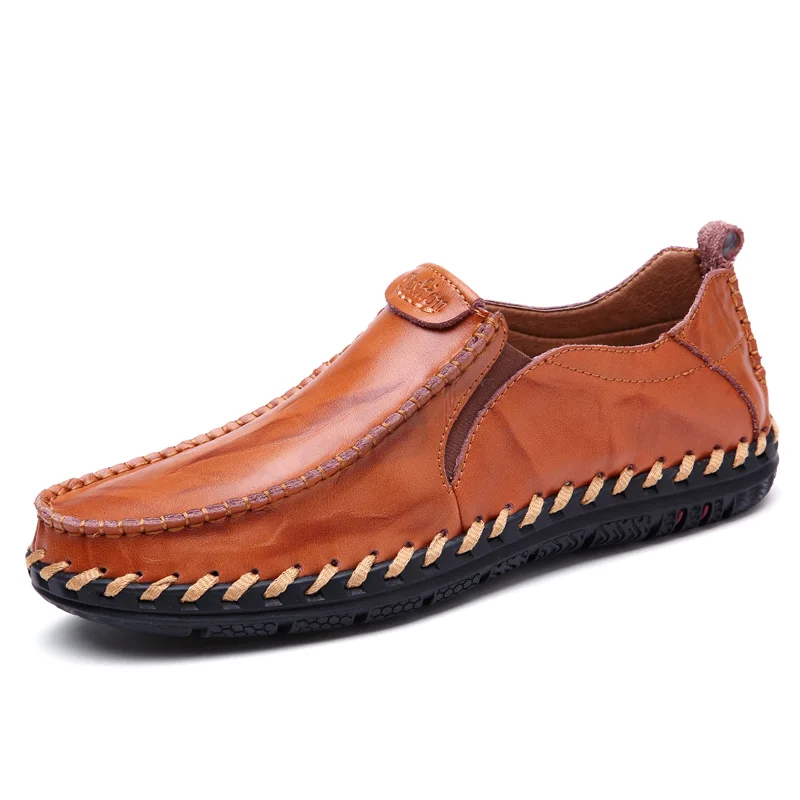 

Мокасины мужские из сплит-кожи, туфли на плоской подошве, дышащие, повседневная обувь для вождения, летние лоферы