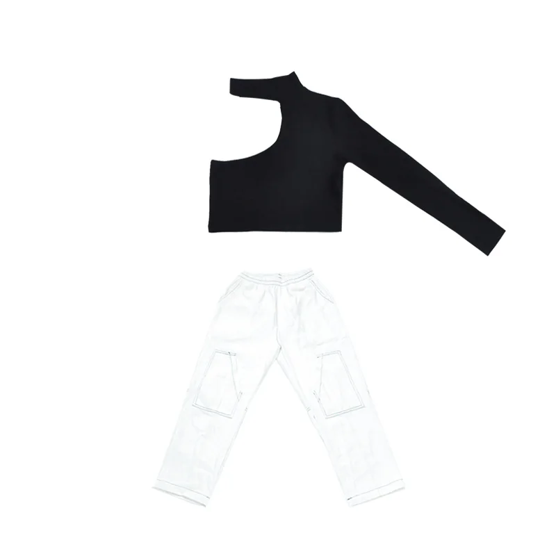 

New Children'S Street Dance outfits Jazz Dance Costume Girls Hip Hop Clothing Single Sleeve Set Stage Show Dance Wear DQS2976