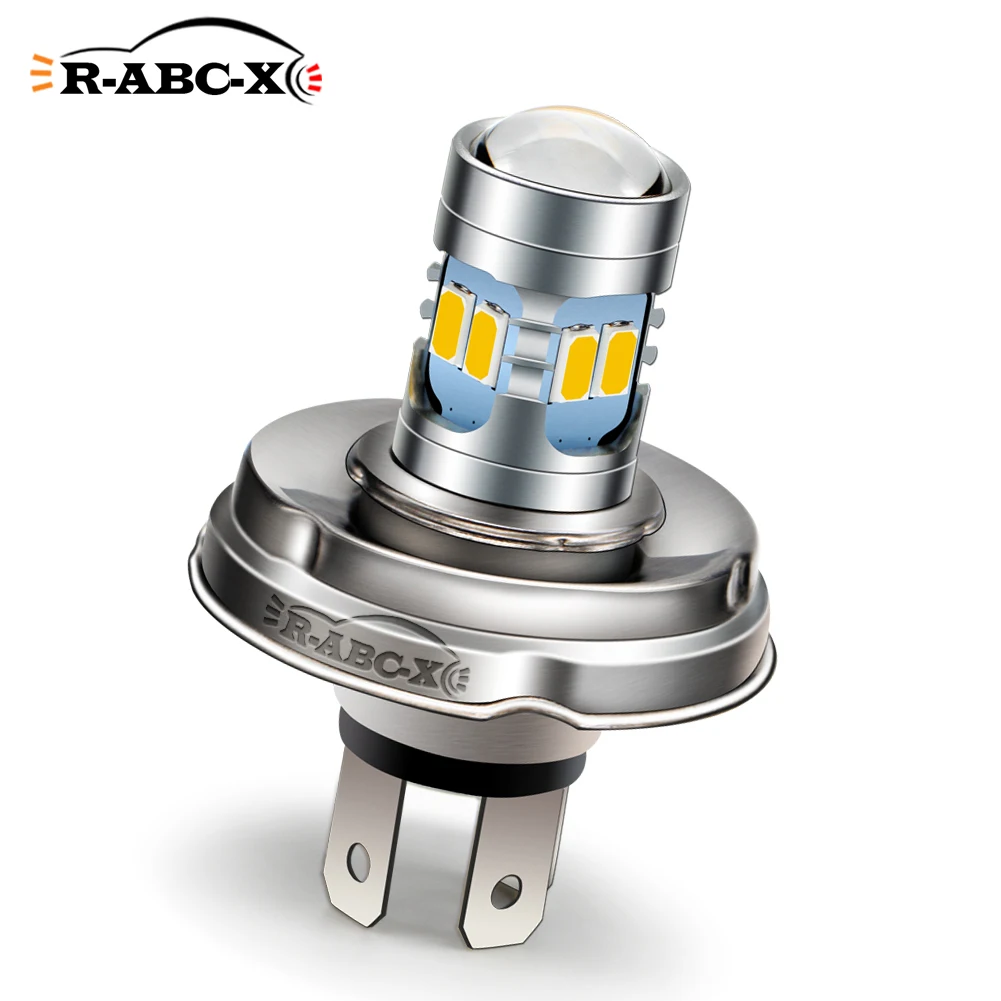 RUIANDSION 1 шт. P45T H4 5730SMD 12LED 6В-24В 12В мотоцикл UTV Agrimotor передняя фара белый лимонно-желтый 600Lm 6000K 2700K Nopolar