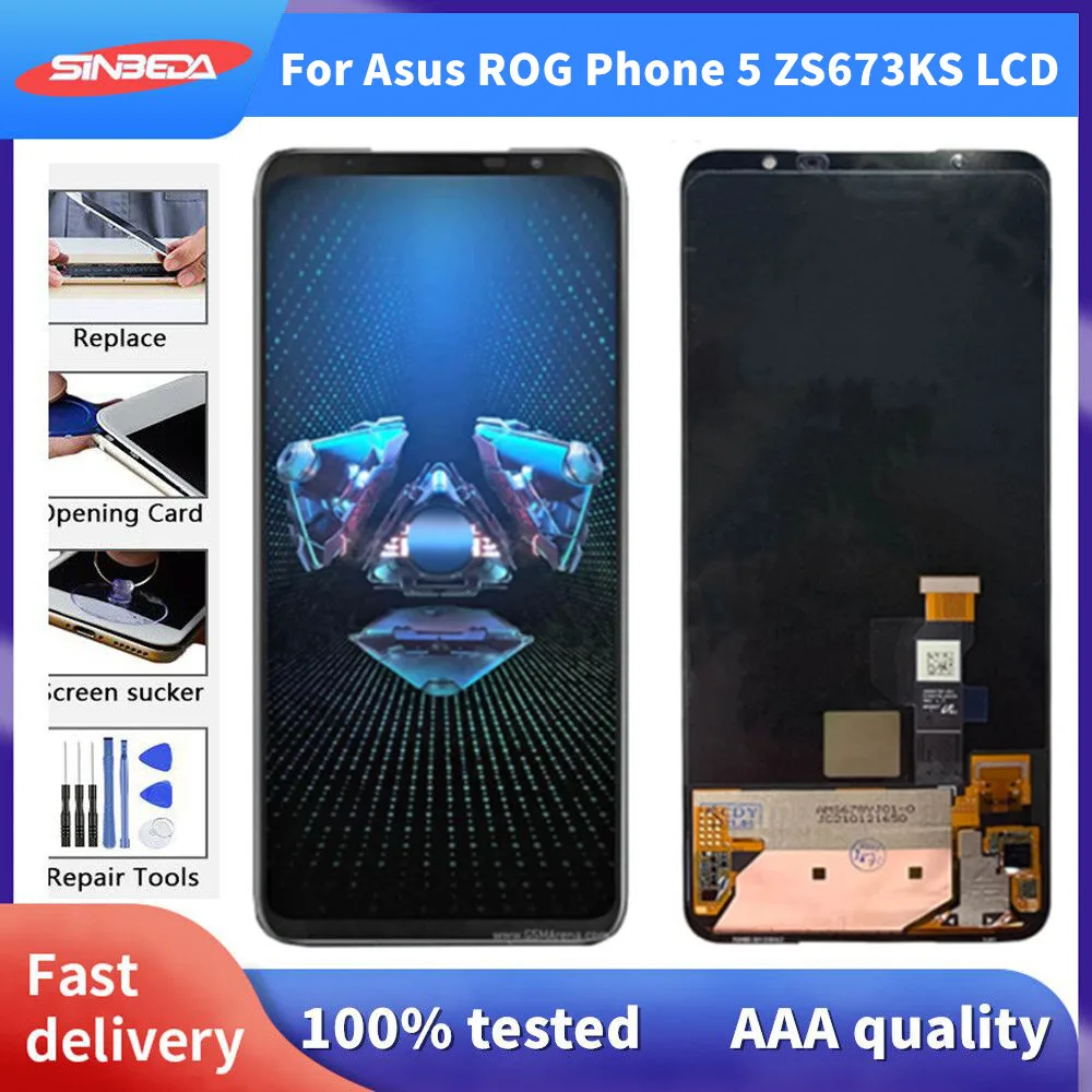 

6.78" Original For Asus ROG Phone 5 ZS673KS LCD Display Touch Screen Digitizer Assembly for Asus ZS673KS I005DA LCD Display