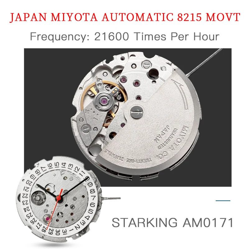 STARKING Мужские механические часы MIYOTA 8215 MOVT наручные сапфировые из нержавеющей