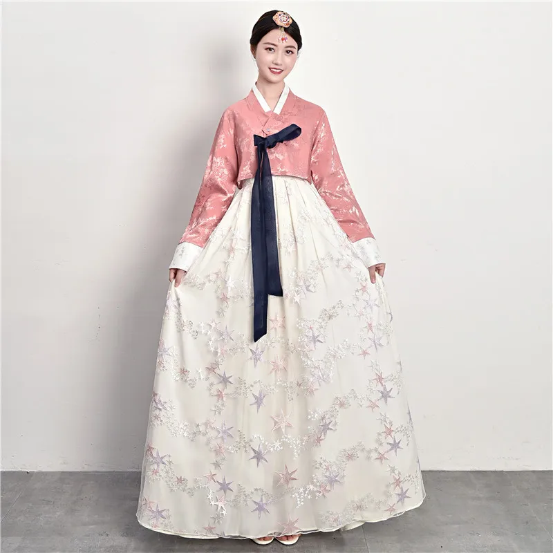 Традиционная корейская одежда женское платье Hanbok азиатское этническое Ретро