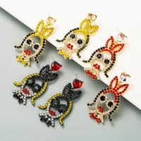 bohemian colorful cartoon girls pendant crystal metal gold plated earrings korean ladies earrings jewelry accessories wholesale