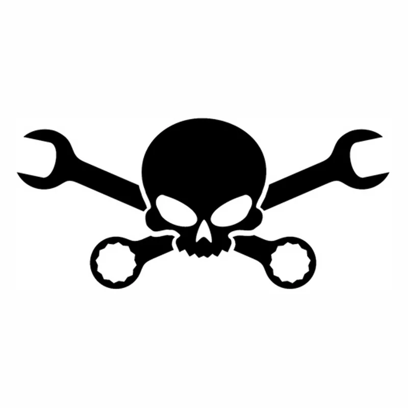

Car Sticker Skull Cross Wrench Pirate Tool Vinyl Car-Styling Car Sticker Window Decal Black/Silver 15cm