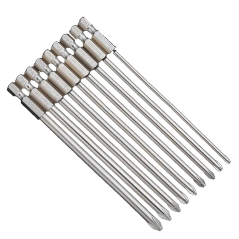 

BROPPE 150mm S2 Alloy Steel Magnetic Cross Head Long Electric Screwdriver Bits 1/4 Inch Hex Shank, 9PCS