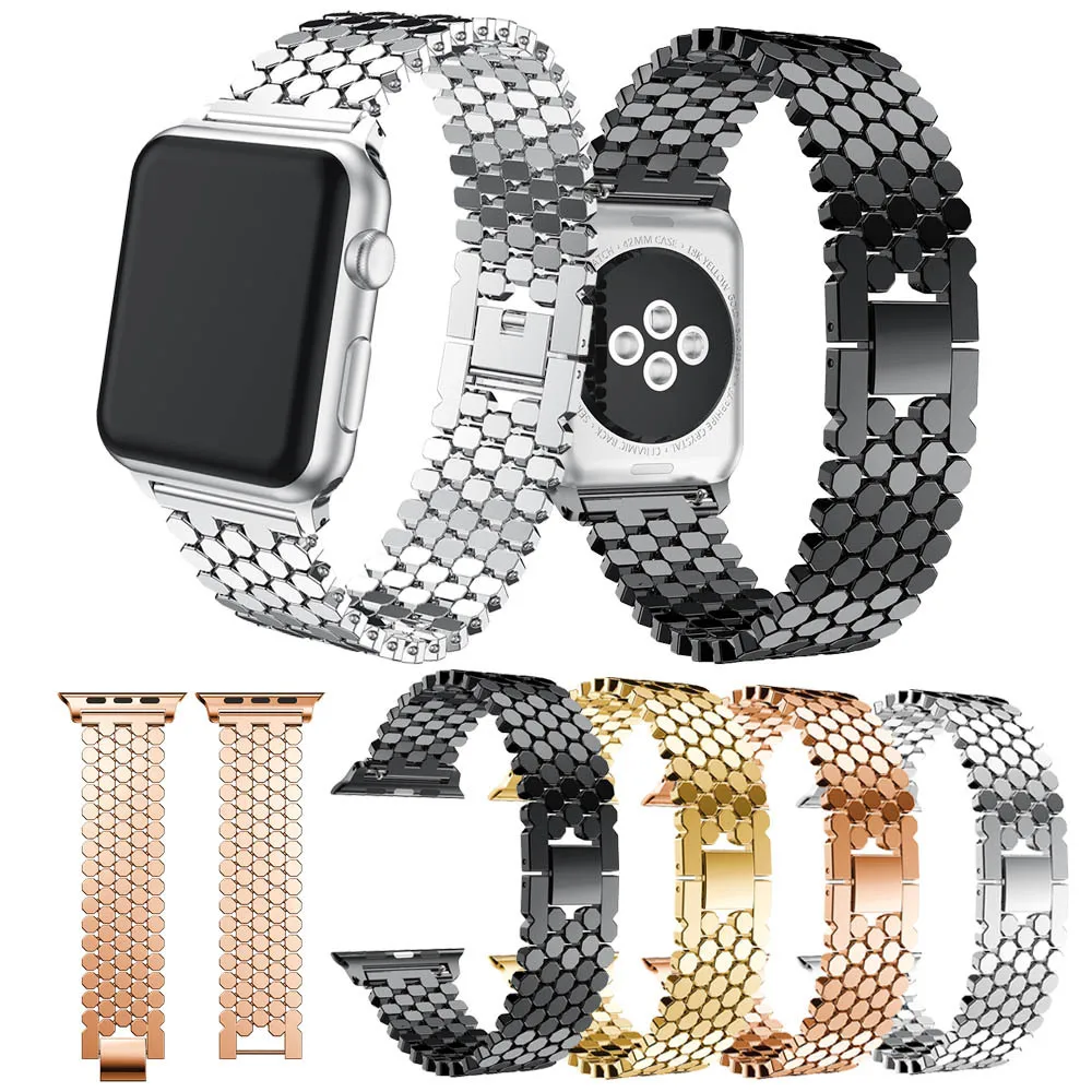 

Fashion Chain Watch Strap for iWatch Series 5 4 3 2 1 Metal Fish Scale Stainless Steel Apple Watch Band 38mm 40mm 42mm 44mm