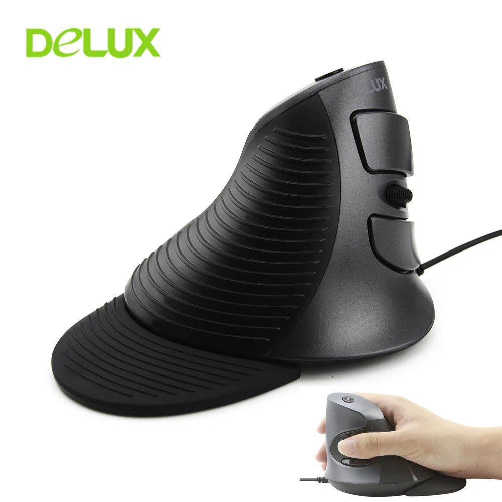 

Delux M618 BU Vertical Ergonomic Wired Mouse Office Computer Mouse Optical Usb Cabe Mause 6 Button 1600 DPI Mice With Palm Rest