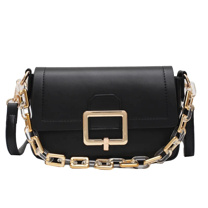 

women 2020 new trendy fashion thick chain shoulder bag brand lock design small square bag female autumn classic messenger bag