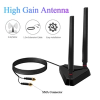 dual band 2 4g5ghz powerful 2 high gain 360 degree sma omnidirectional 1 2m extension base antenna for wireless routeradapter