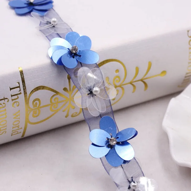 

Black Flower Sequined Tulle Lace Fabric DIY Decorative Cotton Thread Braid Ribbon Sewing Clothing Pillow Handmade Accessories