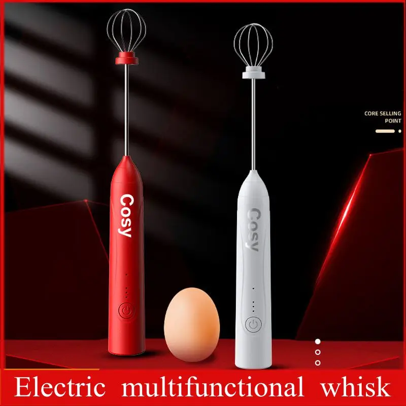 

3-Speeds Electric Eggs Beater Whisk Stirrer Coffee Milk Drink Frother Foamer Mixer USB Rechargeable Handheld Food Blender Whisk