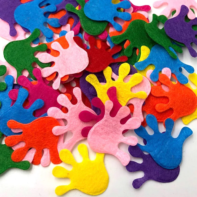 Набор фетровых аппликаций разных цветов A342 100 шт. | Дом и сад