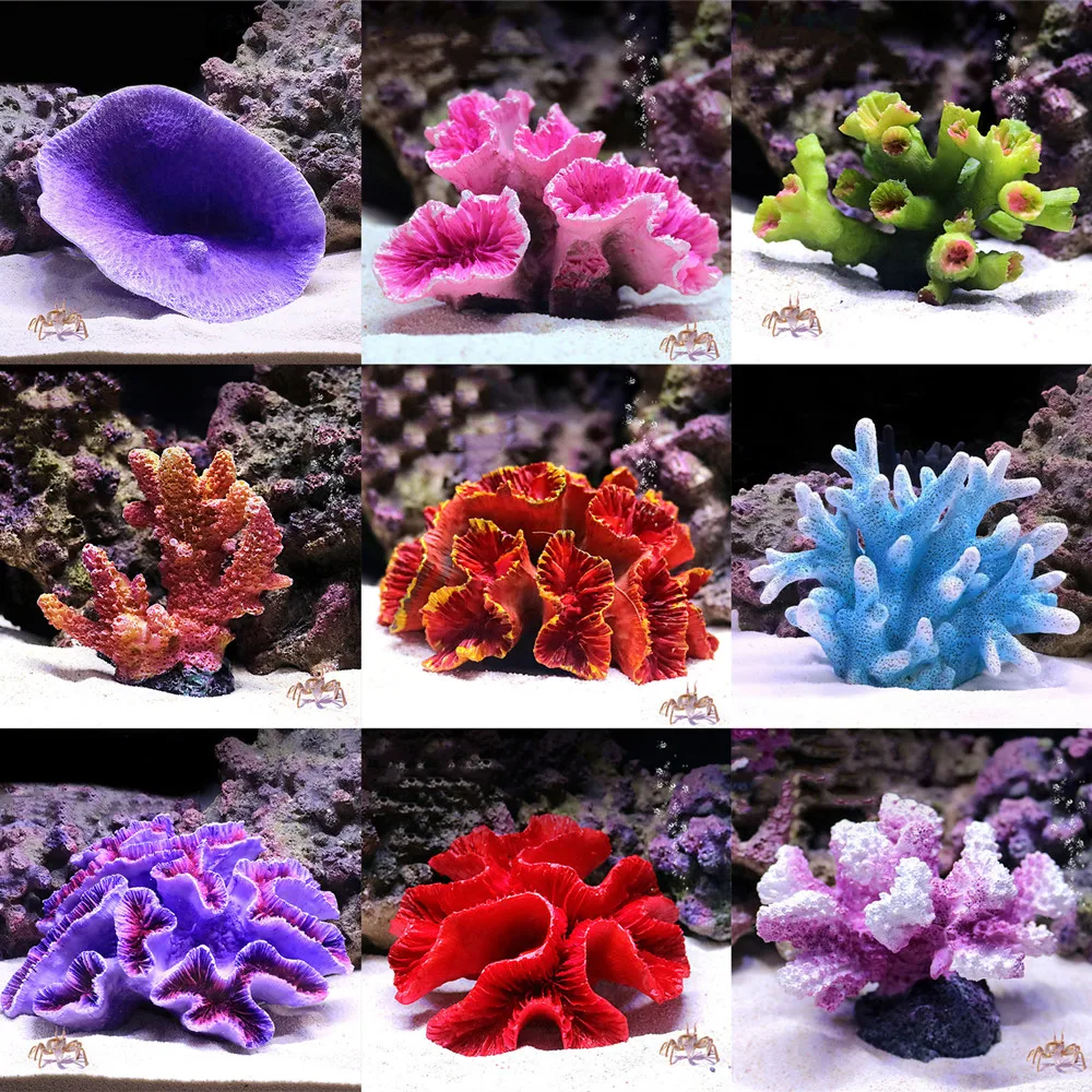 

Resin Coral Decoration Colorful Fish Aquarium Decoration Artificial Coral for fish Tank Resin Reef Rock Lanscaping Ornaments