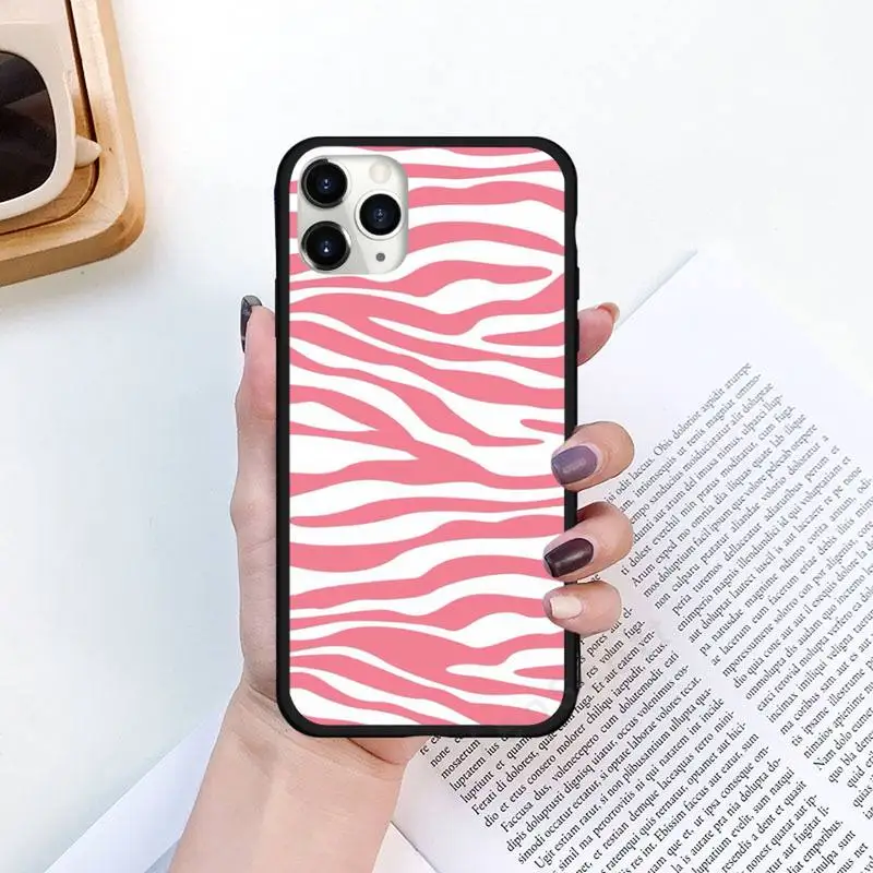 

Zebra stripes black white pattern Phone Case for iPhone 11 12 mini pro XS MAX 8 7 6 6S Plus X 5S SE 2020 XR Luxury brand