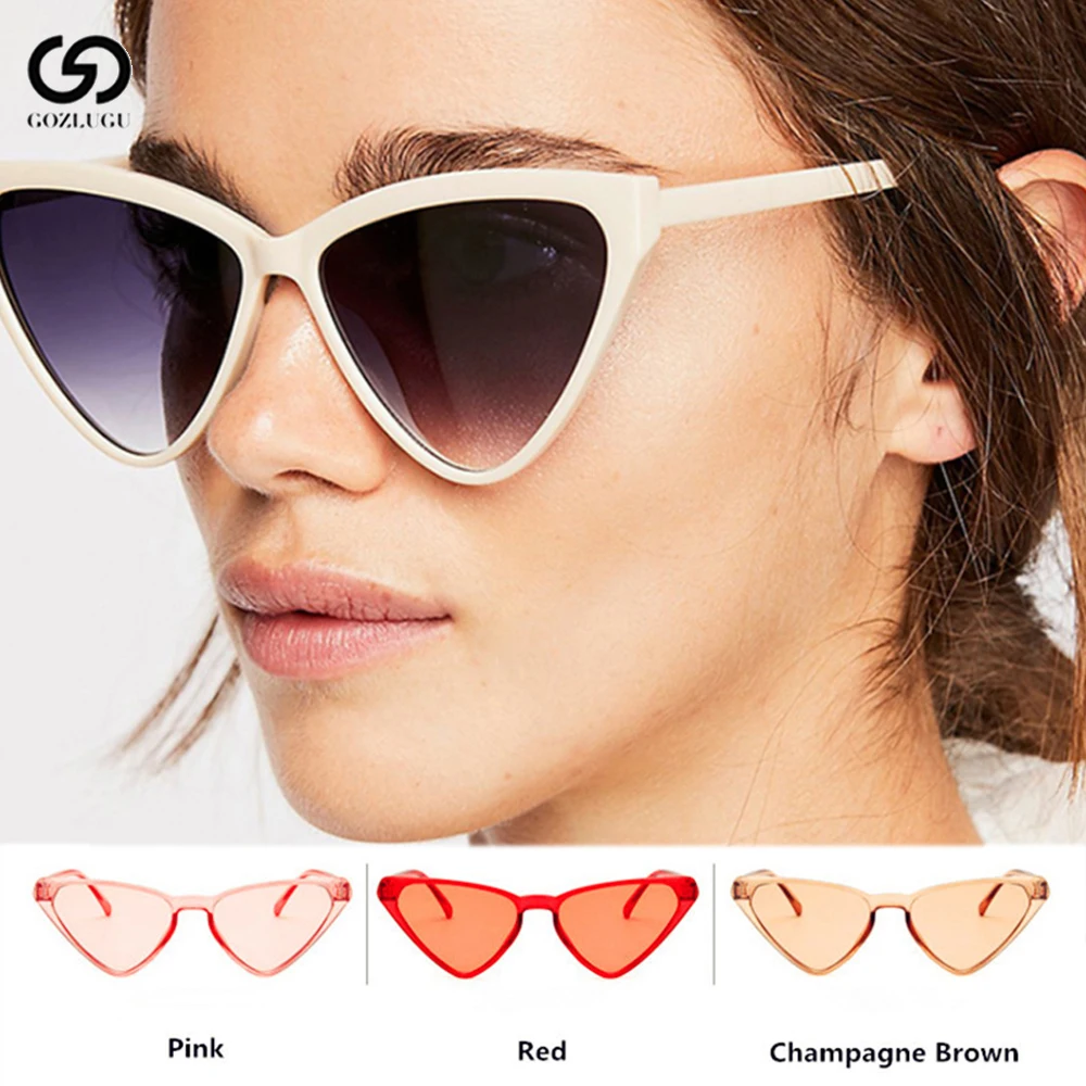 GOZLUGU Модные солнцезащитные очки Женские винтажные кошачий глаз Ретро женские с