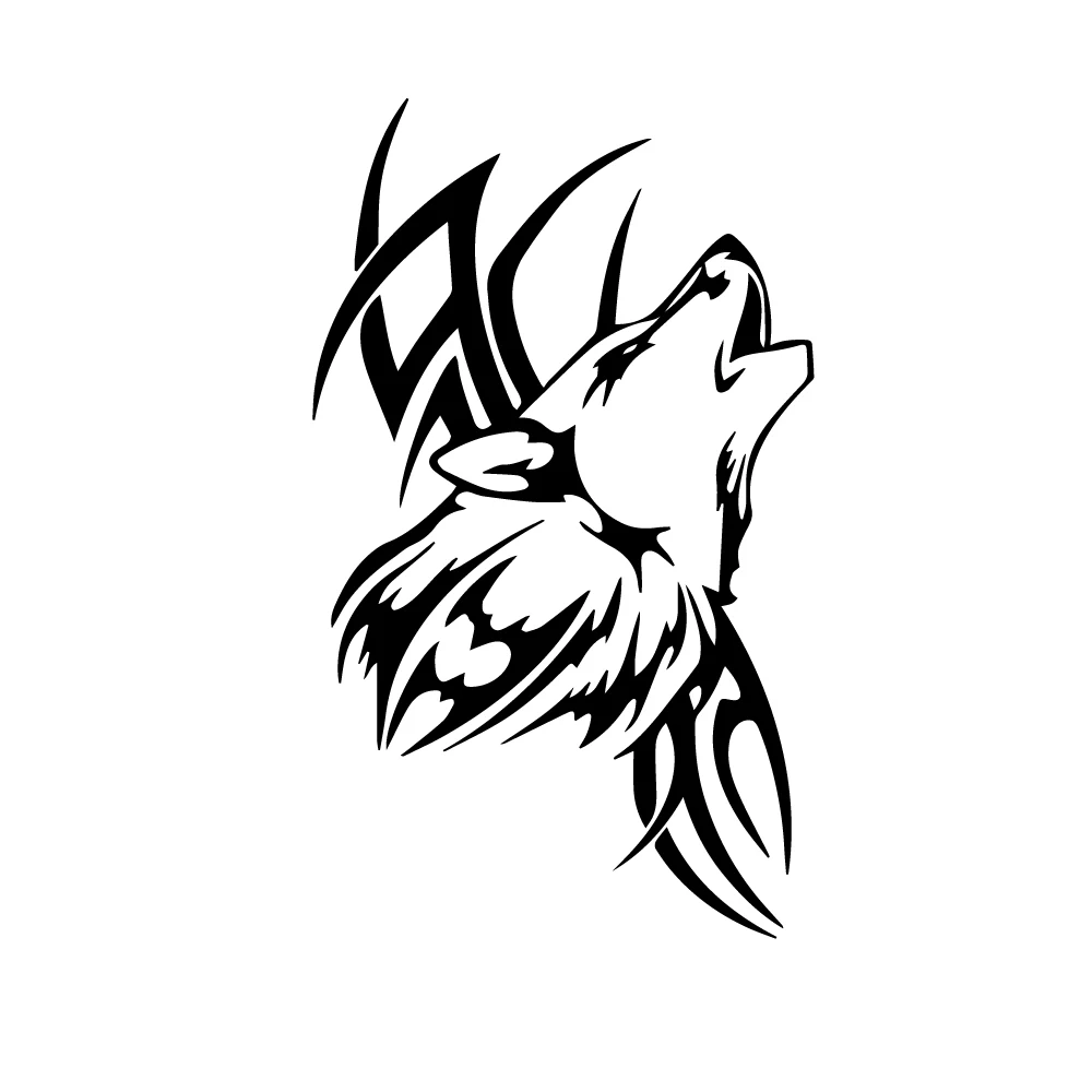 

Fashion Wolf Car Stickers Decal Car Styling Motorcycle Body Cool Covers Black/Silver