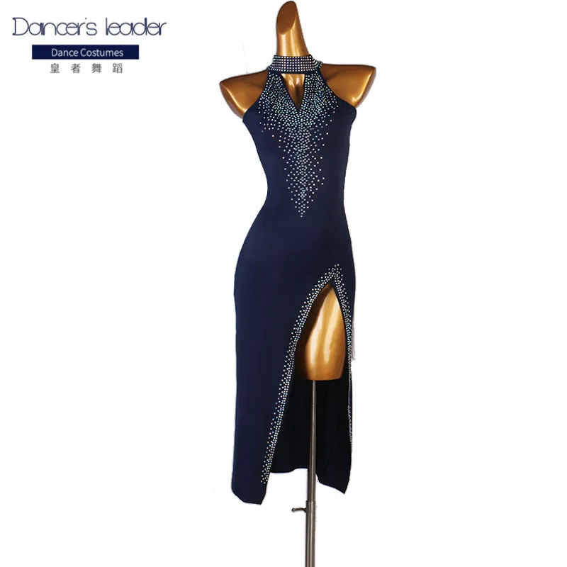

High-quality Latin dance costume high-necked halter neck practice suit Cha Cha Rumba female adult dance wear competition costume