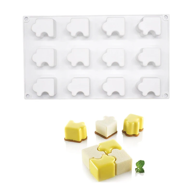 Форма для торта 12 Полость пазл мусс десертная форма силиконовые формы