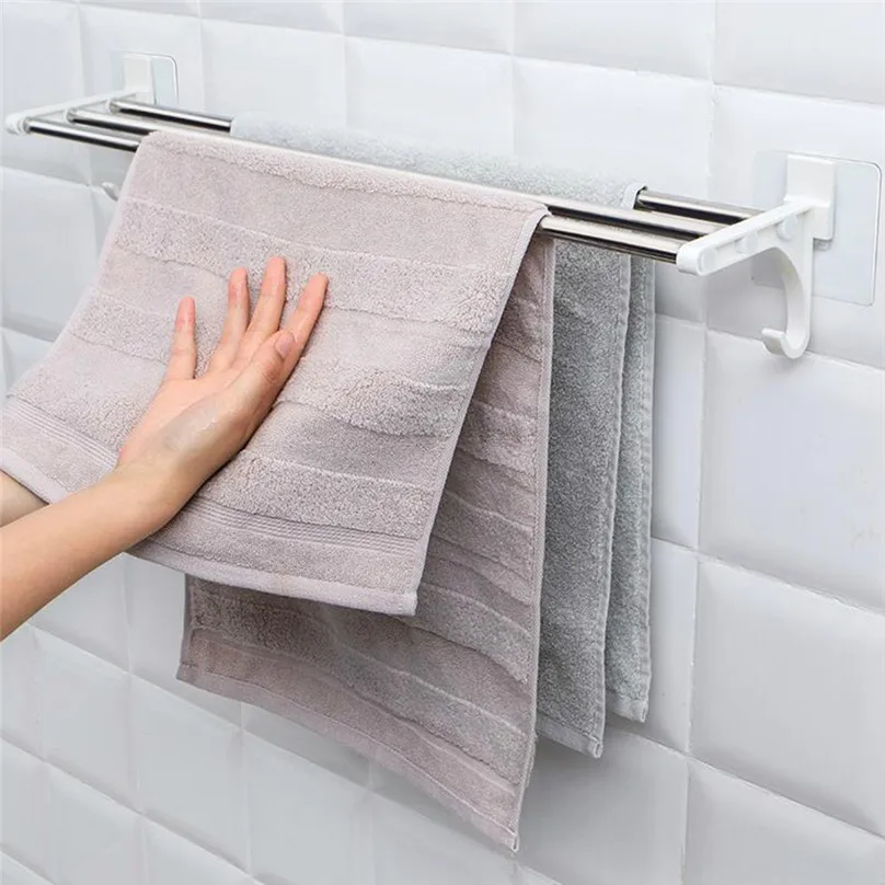 Новые Вешалки для полотенец двойные хромированные настенные полотенцесушитель