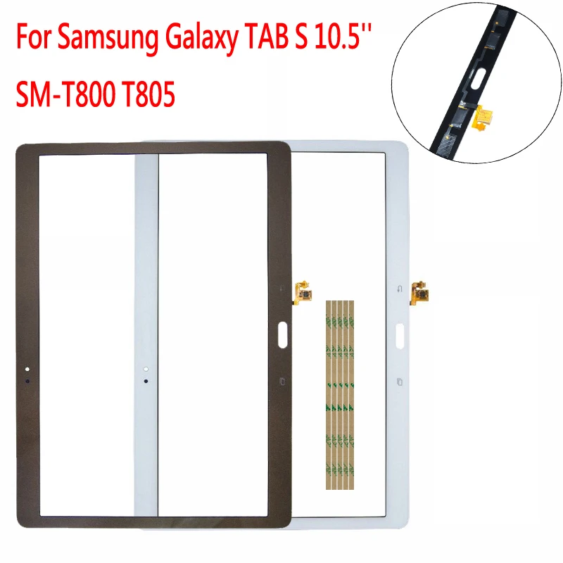 

10 шт. (проверено) для Samsung Galaxy Tab S 10,5 T800 SM-T800 T805C Переднее стекло сенсорный экран внешняя панель объектива на замену + защитная пленка