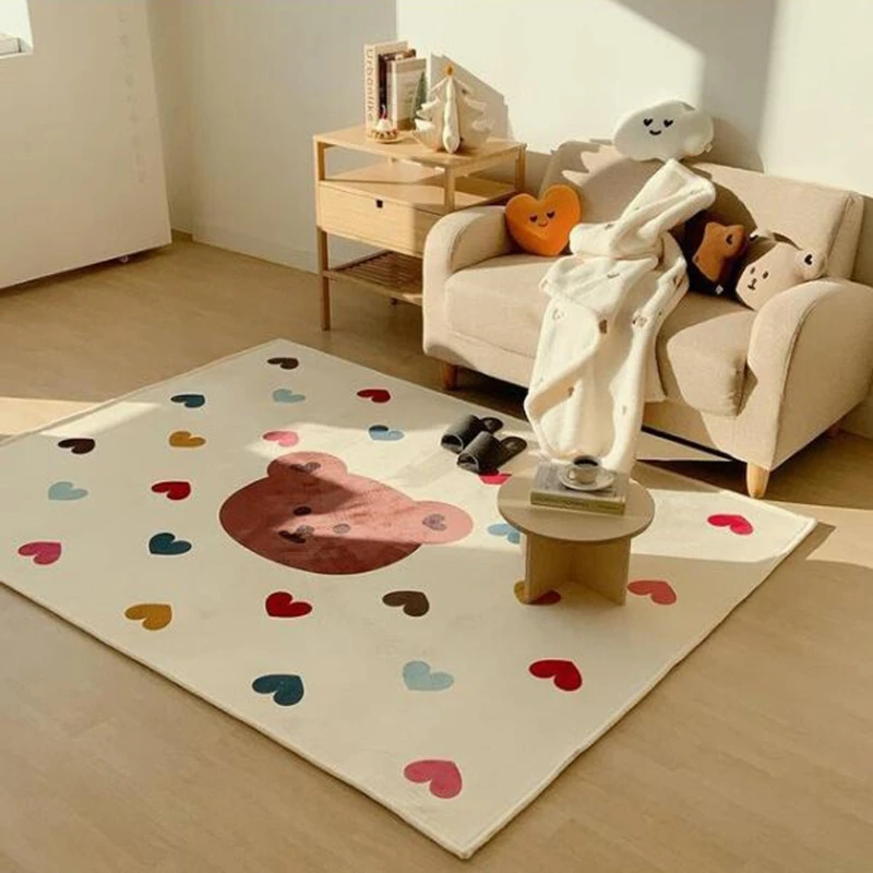 

Baby Play Mat Crawling Carpet Kids Room Floor Rug Rectangle Cartoon Bear Love Heart Printed Game Pad Playmat Children Bedroom Nu
