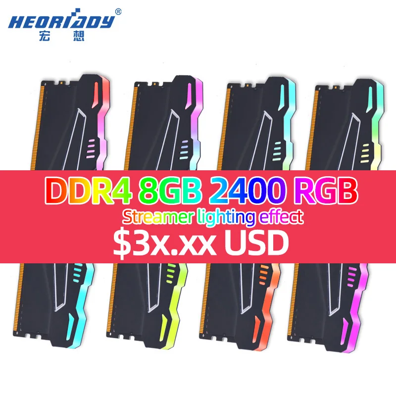 8 ГБ ddr4 2666 2400 RGB ram Компьютерная память Настольный игровой охлаждающий плавник Варианты 4 ГБ 16 ГБ