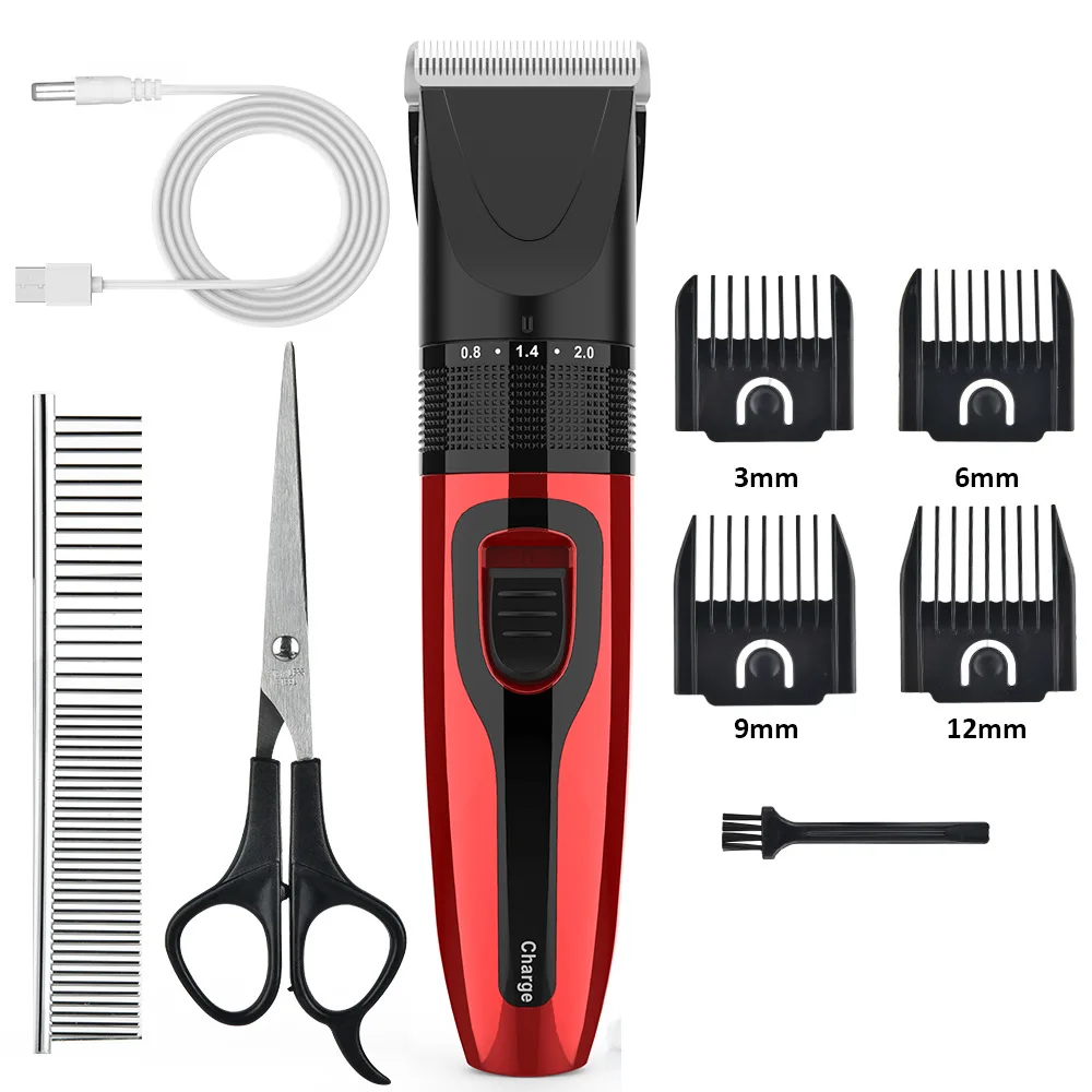

Red Pet Shaver Led Power Display Electric Hair Clipper, Rechargeable Hair Clipper For Cats And Dogs