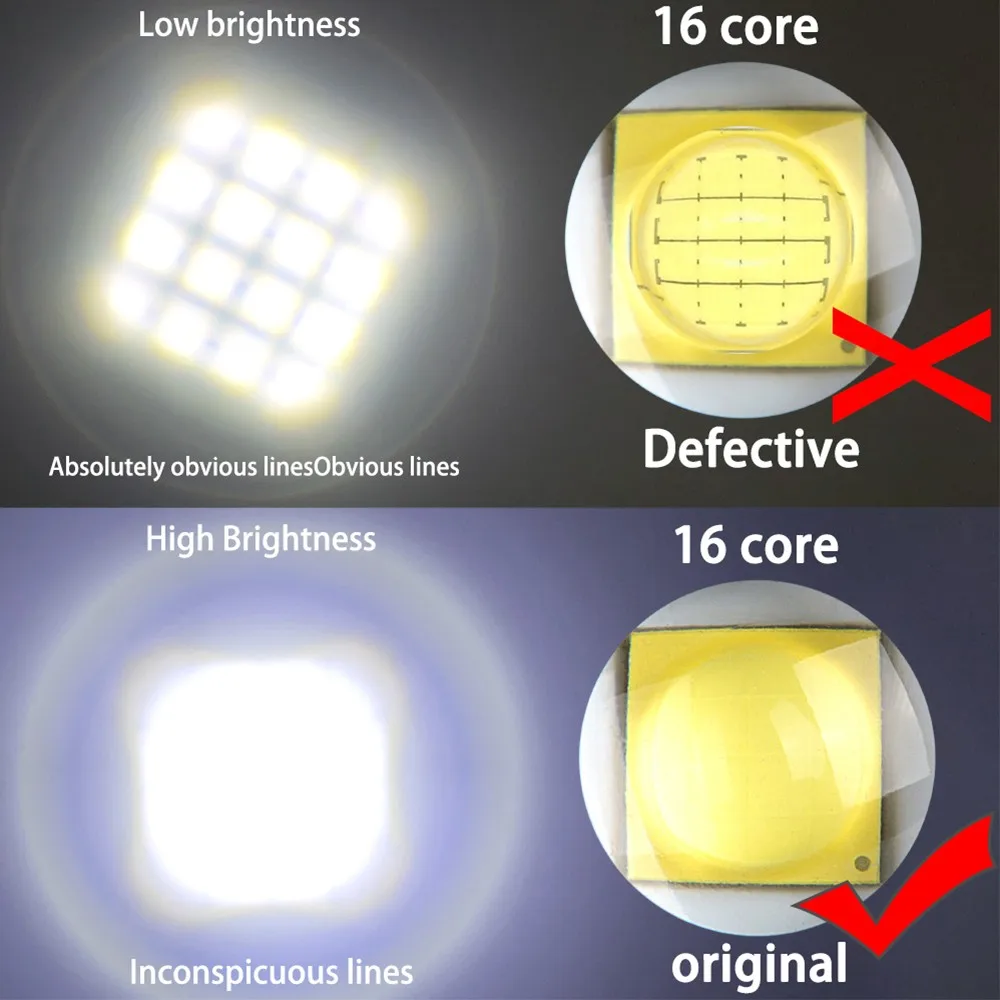 Comprar SEASENXI Poderosa Linterna Flash Linterna Recargable Con USB De Caza Para Camping, Con Zoom Lámpara De 6000 Lúmenes De Luz Muy Brillante