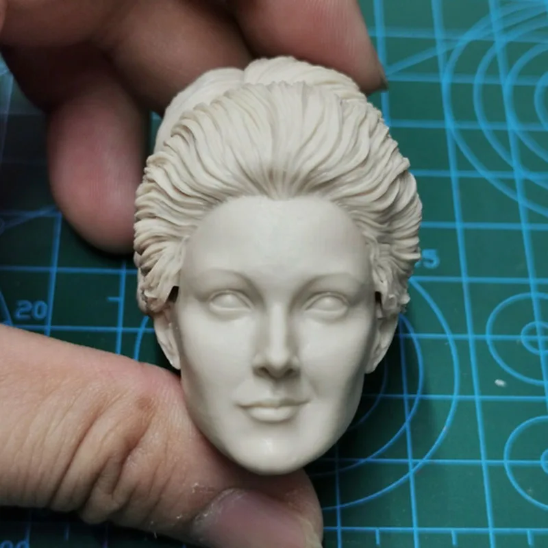 

In Stock Unpainted 1/6 Scale Female Smiling Lady Head Carving Model Fit 12'' Action Figure Body