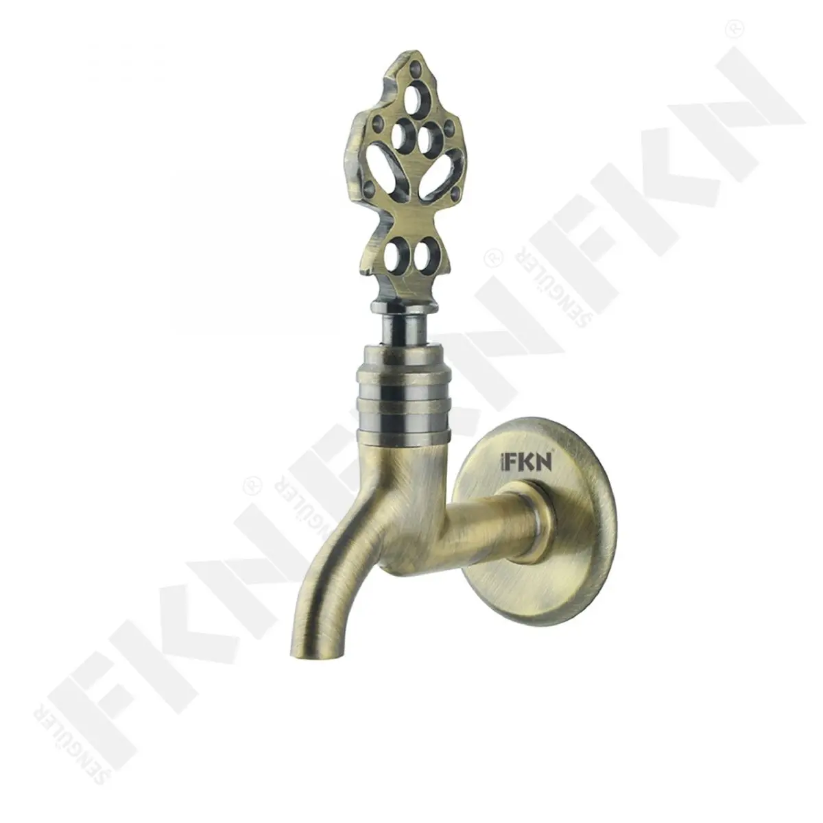 

FKN Decorative Brass Outdoor Faucet Short Body Antique Ottoman Tap Garden Traditional Bathroom Balcony Single Holder Single Hole Wall Mounted Faucets Washing Machine Luxury Taps