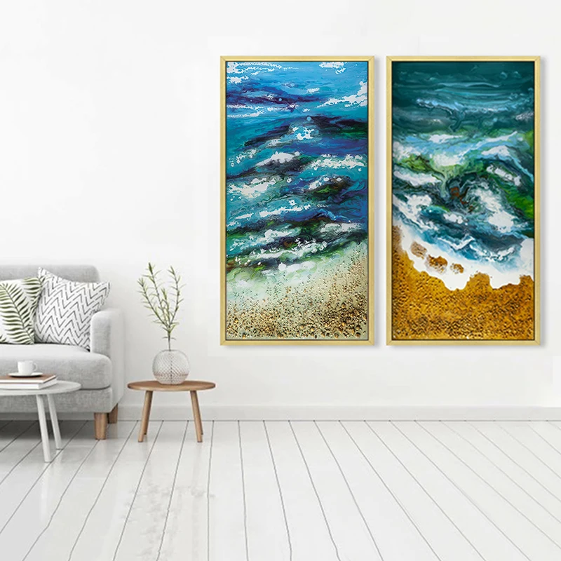 

Modern Blue Big Sea Landscape Home Decoration Posters Wall Art Pictures HD Printed Living Room Painting Decoration Prints